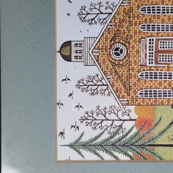 Vintage Primitive Folk Art Farmhouse County Courthouse Picture - Picture 9 of 14